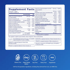 Pure Encapsulations PureGenomics Multivitamin label closeup highlights eye and brain health nutrients