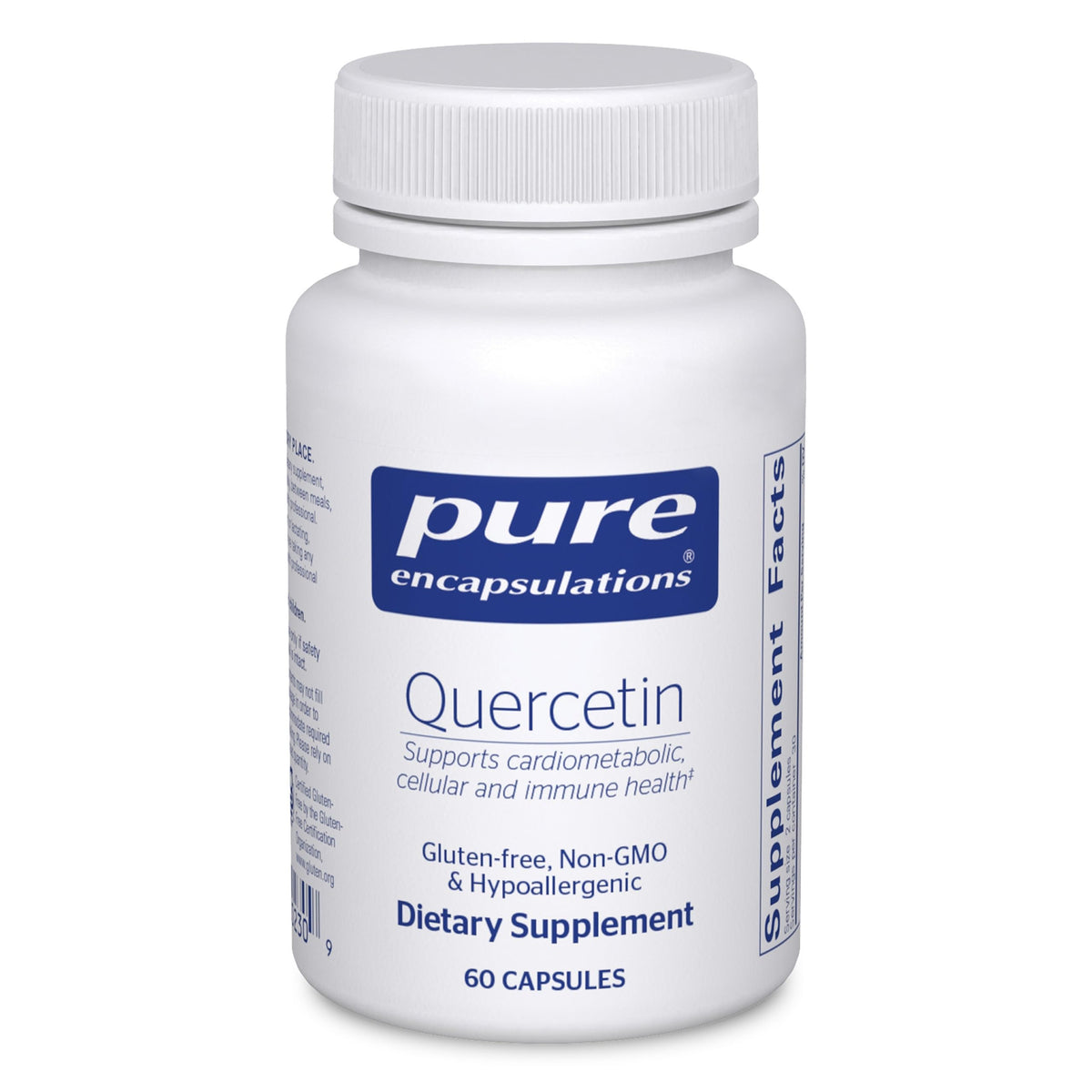Pure Encapsulations Quercetin bottle 500mg emphasizes daily immune and cellular support.