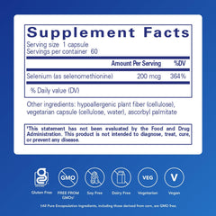 Pure Encapsulations Selenium capsules closeup highlights vegan, easy-to-take supplement
