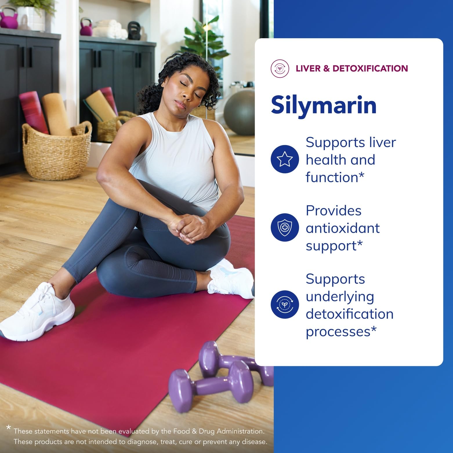 Silymarin label emphasizes standardized milk thistle extract.