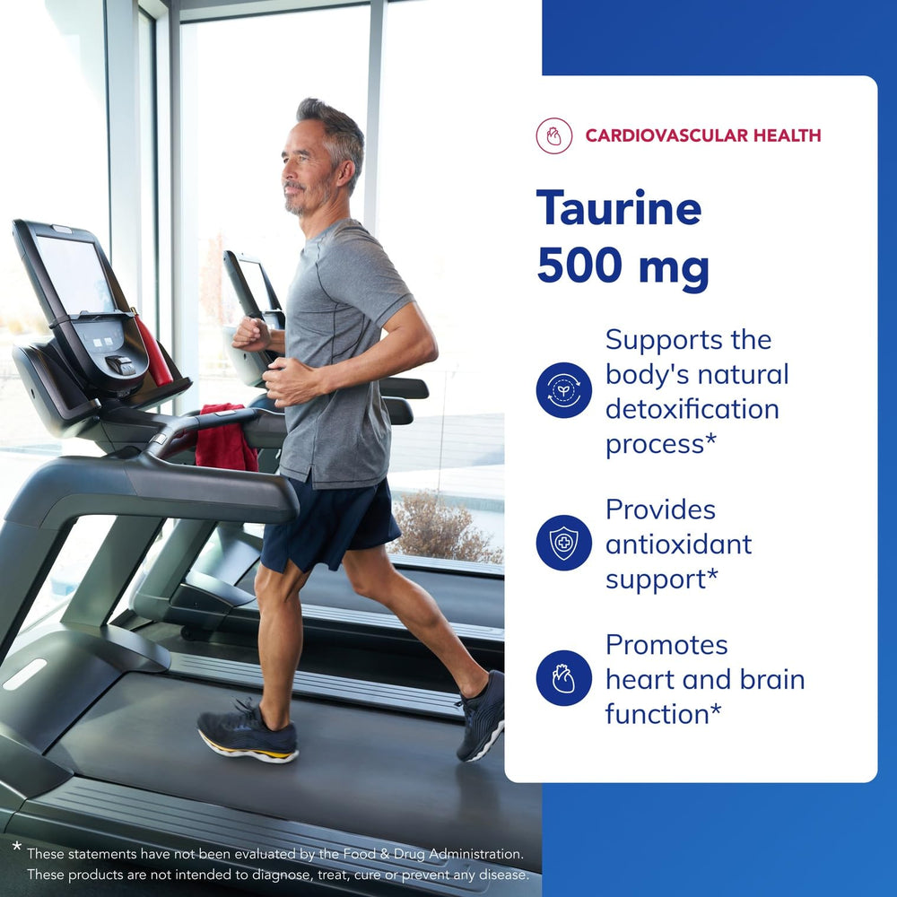 Pure Encapsulations Taurine 500 mg bottle back view with ingredients and detox notes