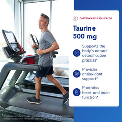 Pure Encapsulations Taurine 500 mg bottle back view with ingredients and detox notes
