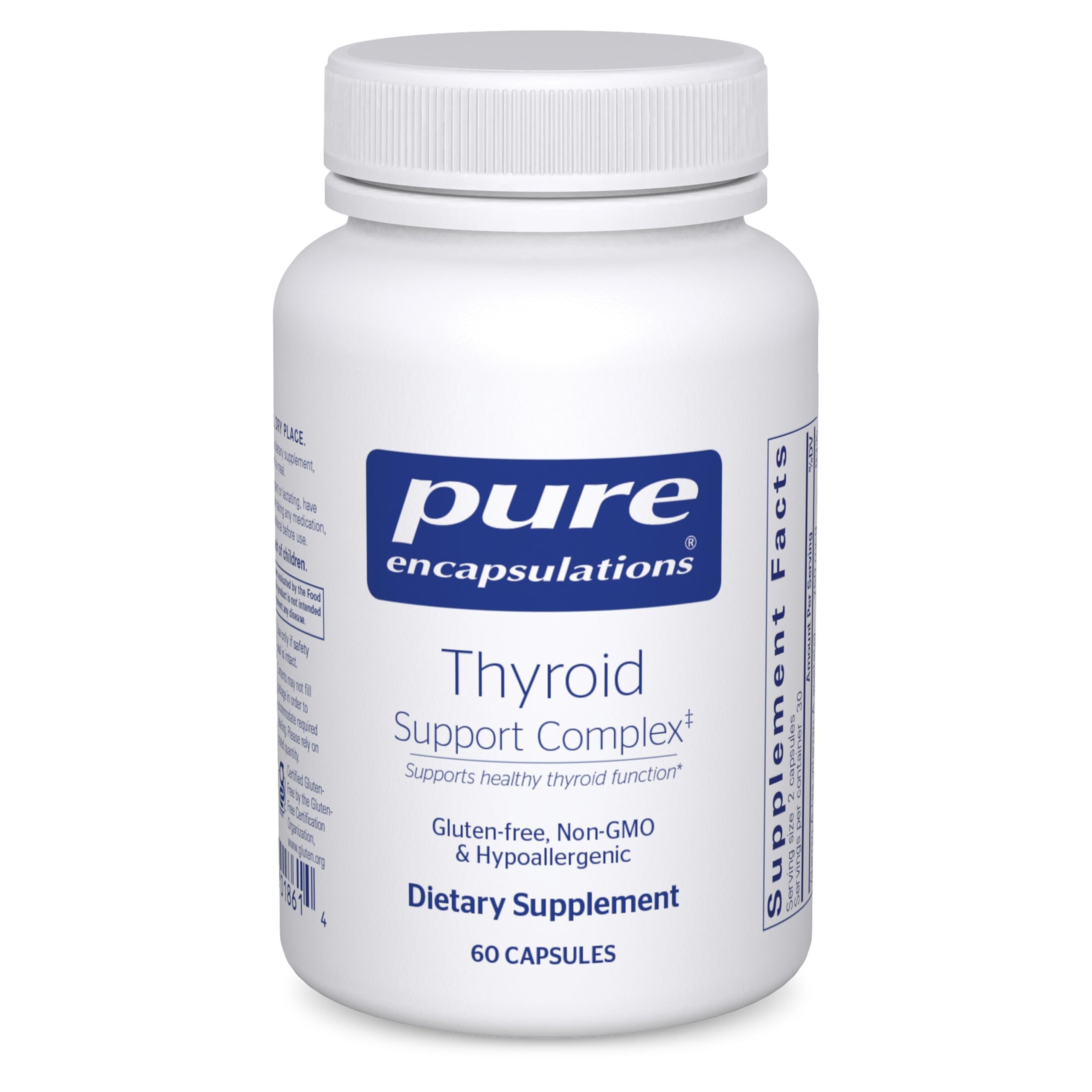Pure Encapsulations Thyroid Support Complex bottle for daily thyroid wellness.