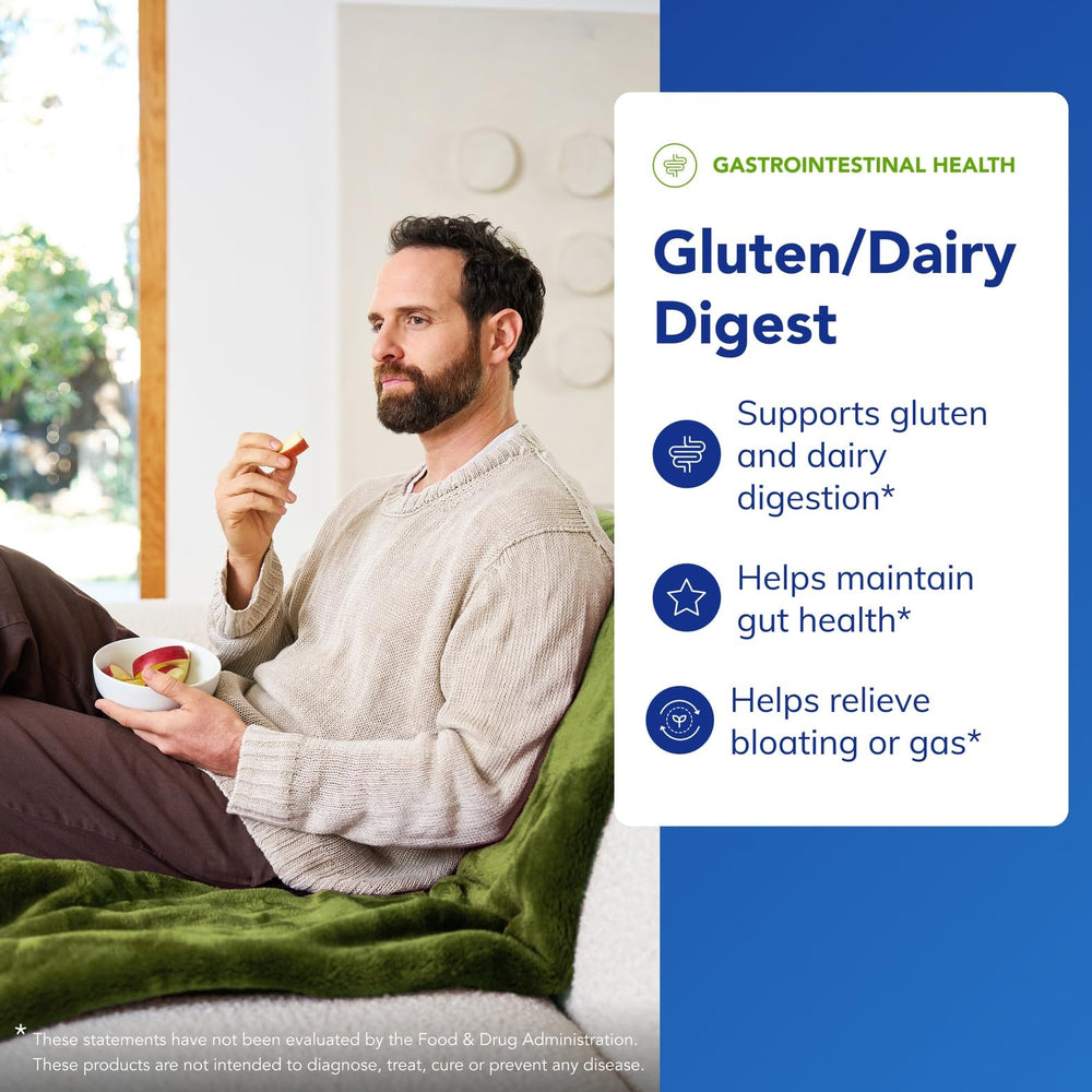 Pure Encapsulations Gluten/Dairy Digest label highlights Tolerase G