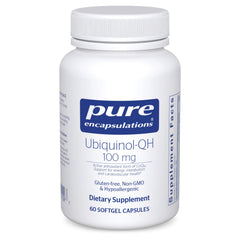Pure Encapsulations Ubiquinol-QH bottle shown for daily energy support