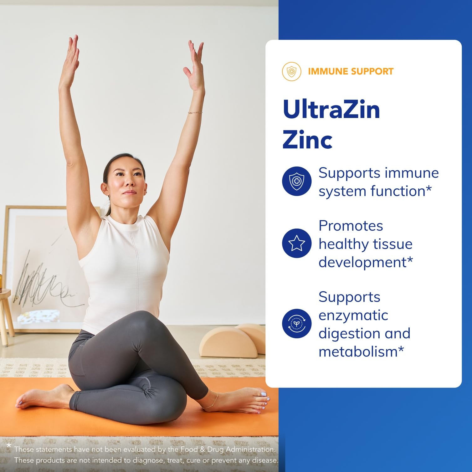 UltraZin Zinc packaging highlights immune support potential.