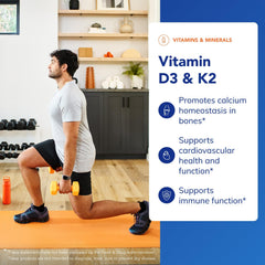 Pure Encapsulations Vitamin D3 & K2 label detailing gluten-free and non-GMO formula
