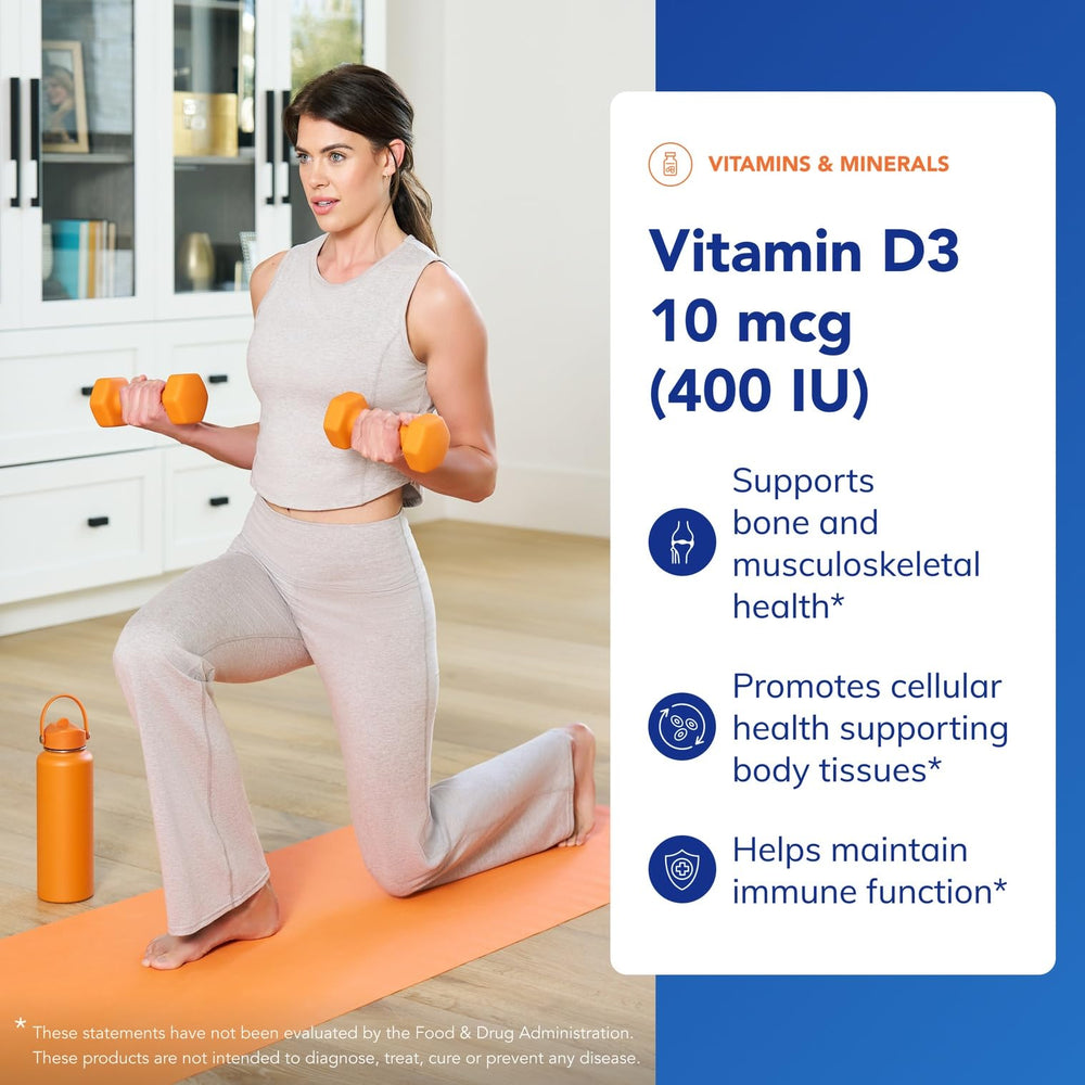 Vitamin D3 label details purity standards and allergen-free ingredients.
