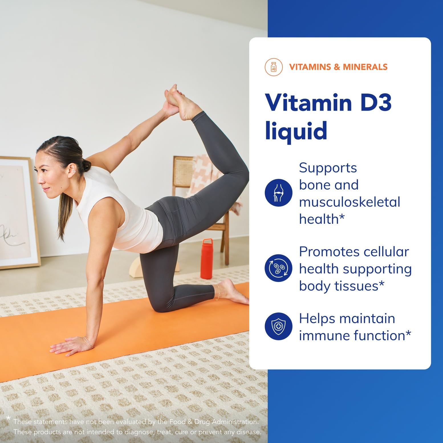 Pure Encapsulations Vitamin D3 Liquid serving drops on a measuring spoon.