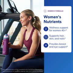 Pure Encapsulations Women's Nutrients 40+ label closeup with Metafolin L-5-MTHF.
