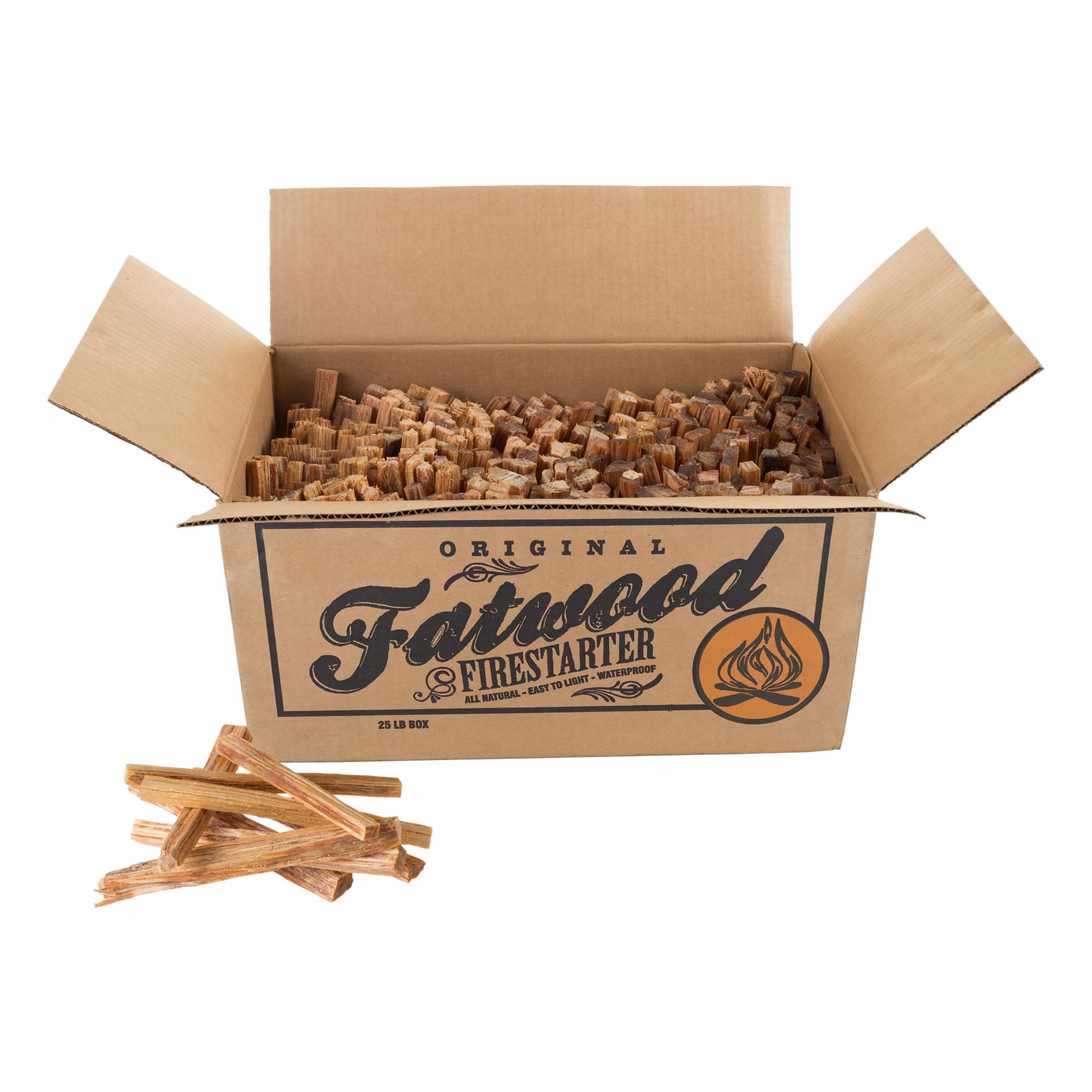 Pure Garden Fatwood fire sticks 25lb box ready for quick ignition