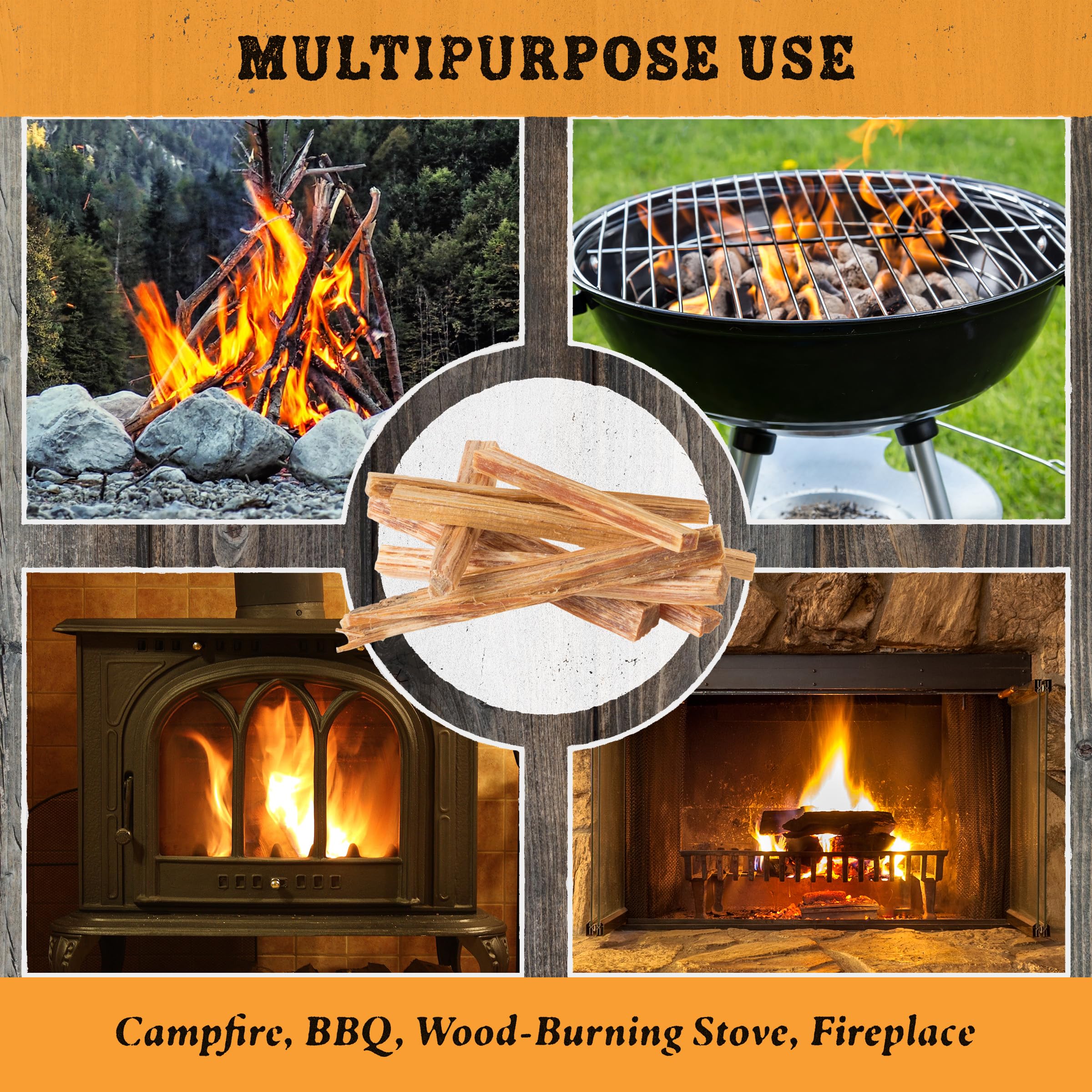Pure Garden fatwood sticks light even when damp, great for grills