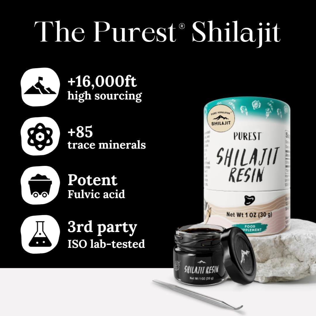 Pure Himalayan Shilajit resin close-up reveals dark textured minerals