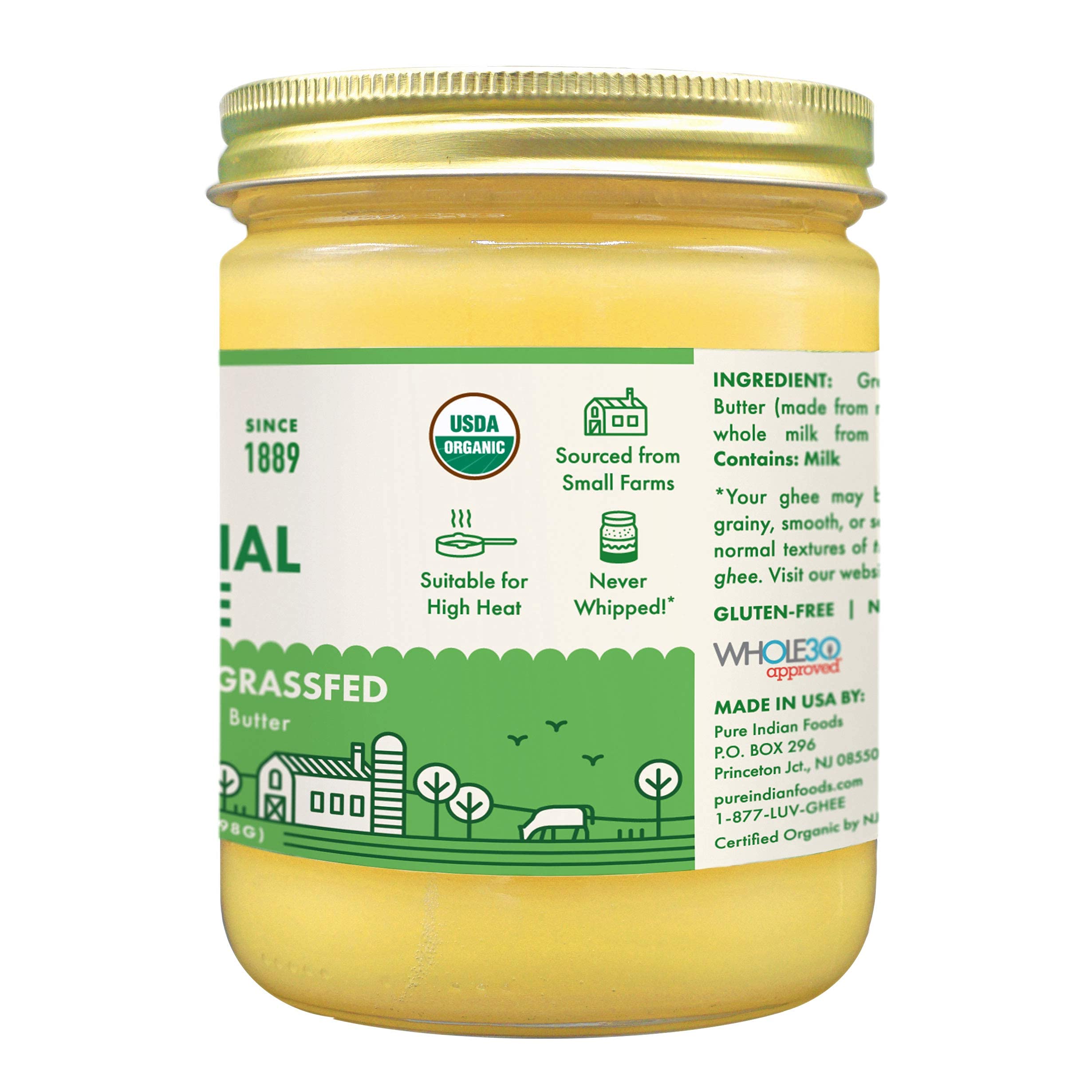 Hand-filled Pure Indian Foods ghee jar being prepared by the Agarwal family
