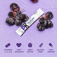 PURE KICK Concord Grape glass shows vibrant color and bold taste.