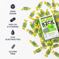 Glass with prepared Pure Kick drink offering a flavorful energy lift.