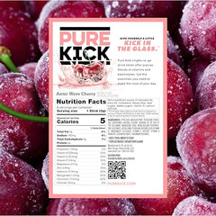 Pure Kick Hydration Arctic Wave Cherry being poured into water for bold flavor.