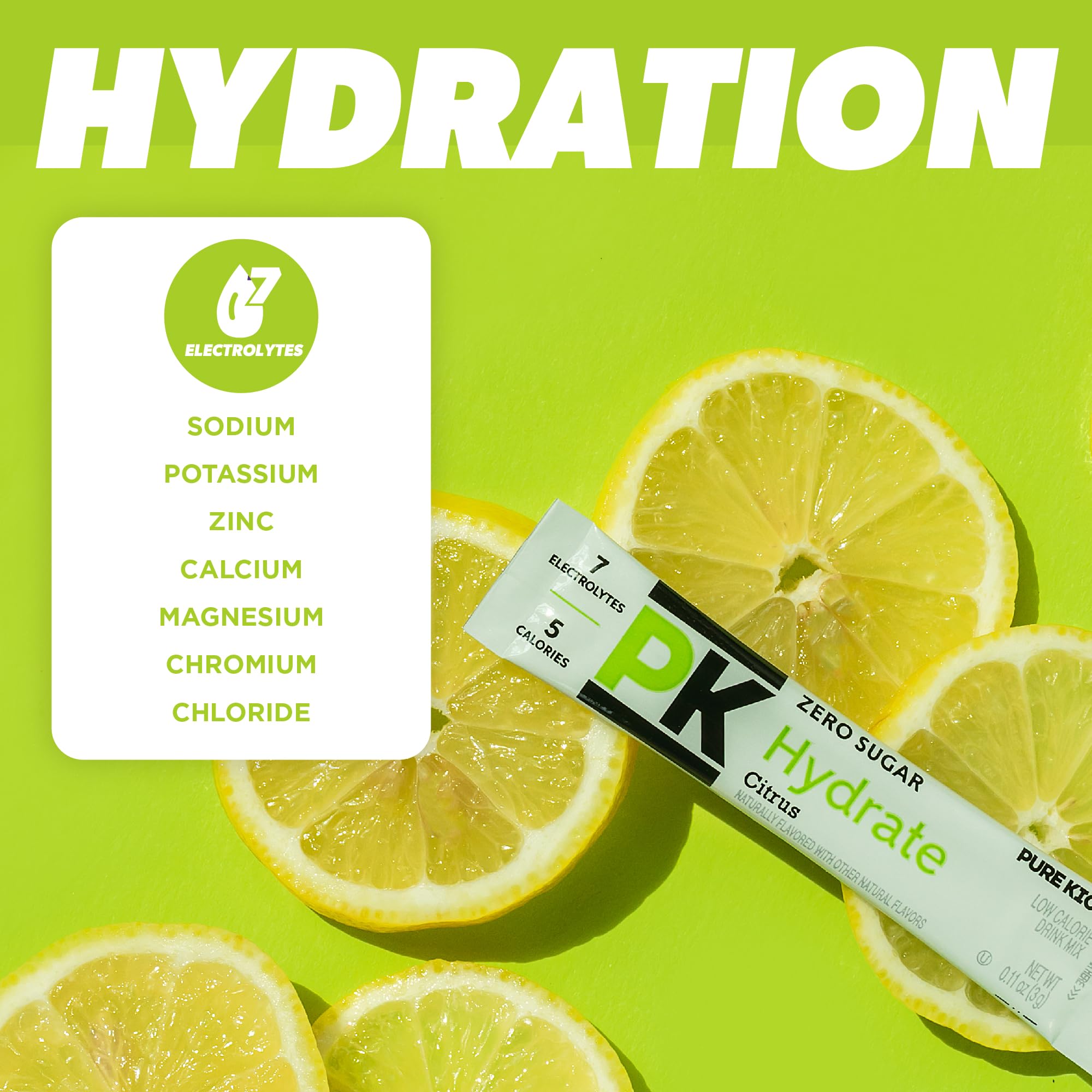 Pure Kick Hydration Citrus dissolving in water for crisp flavor