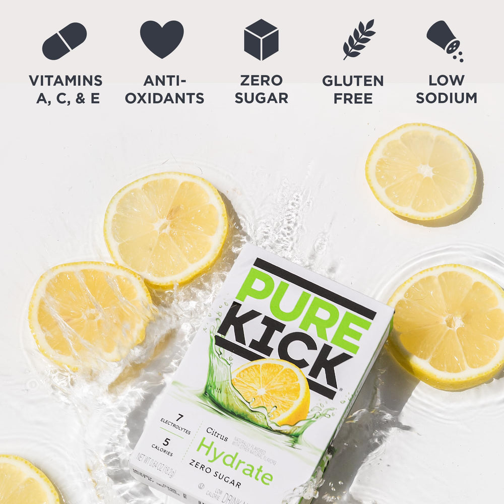 Pure Kick Hydration Citrus glass refresh with vibrant aroma