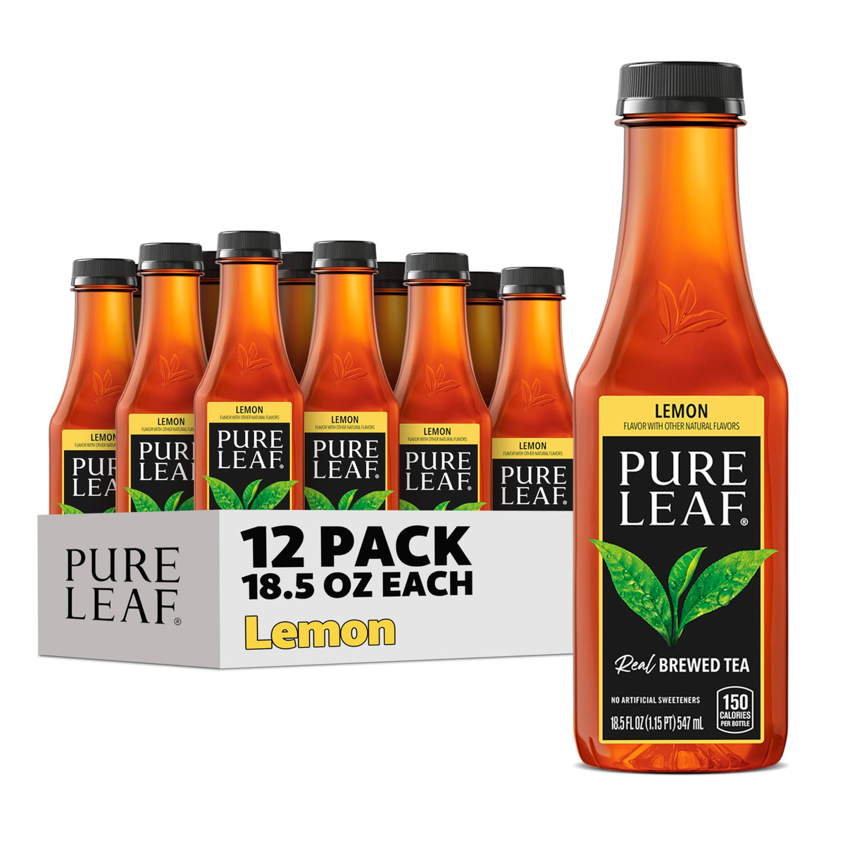 Pure Leaf Iced Tea bottle showcasing sweetened lemon flavor for refreshing hydration.