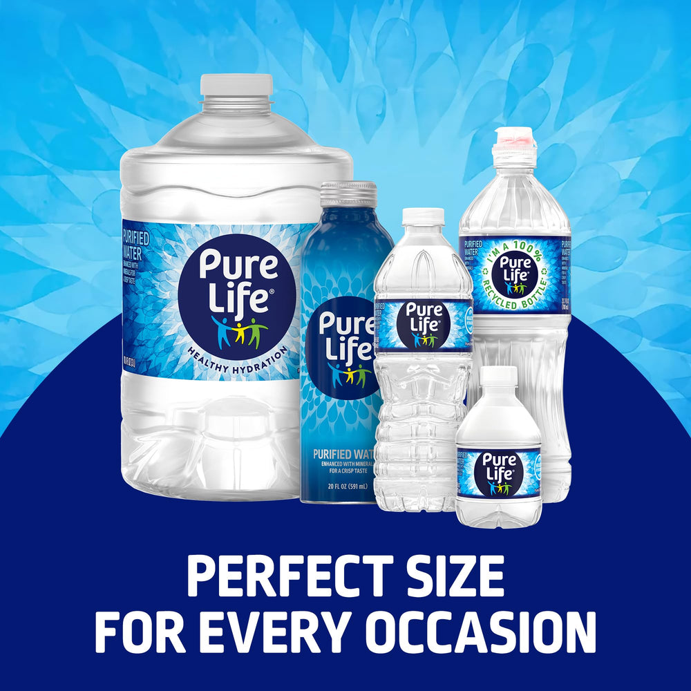 Car travel with Pure Life 8oz bottle keeps you refreshed on the road.