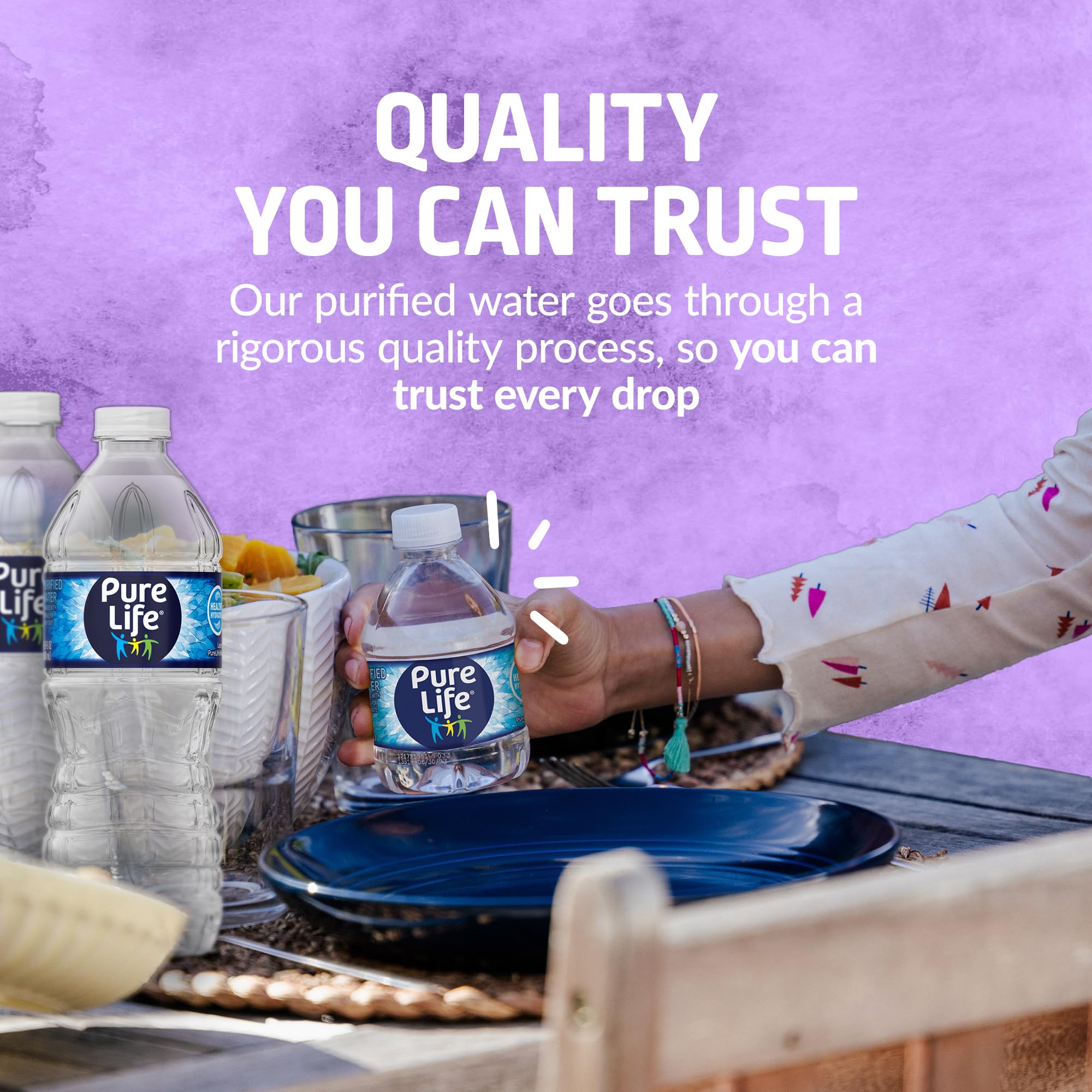 Family-friendly Pure Life purified water ready for school and home.