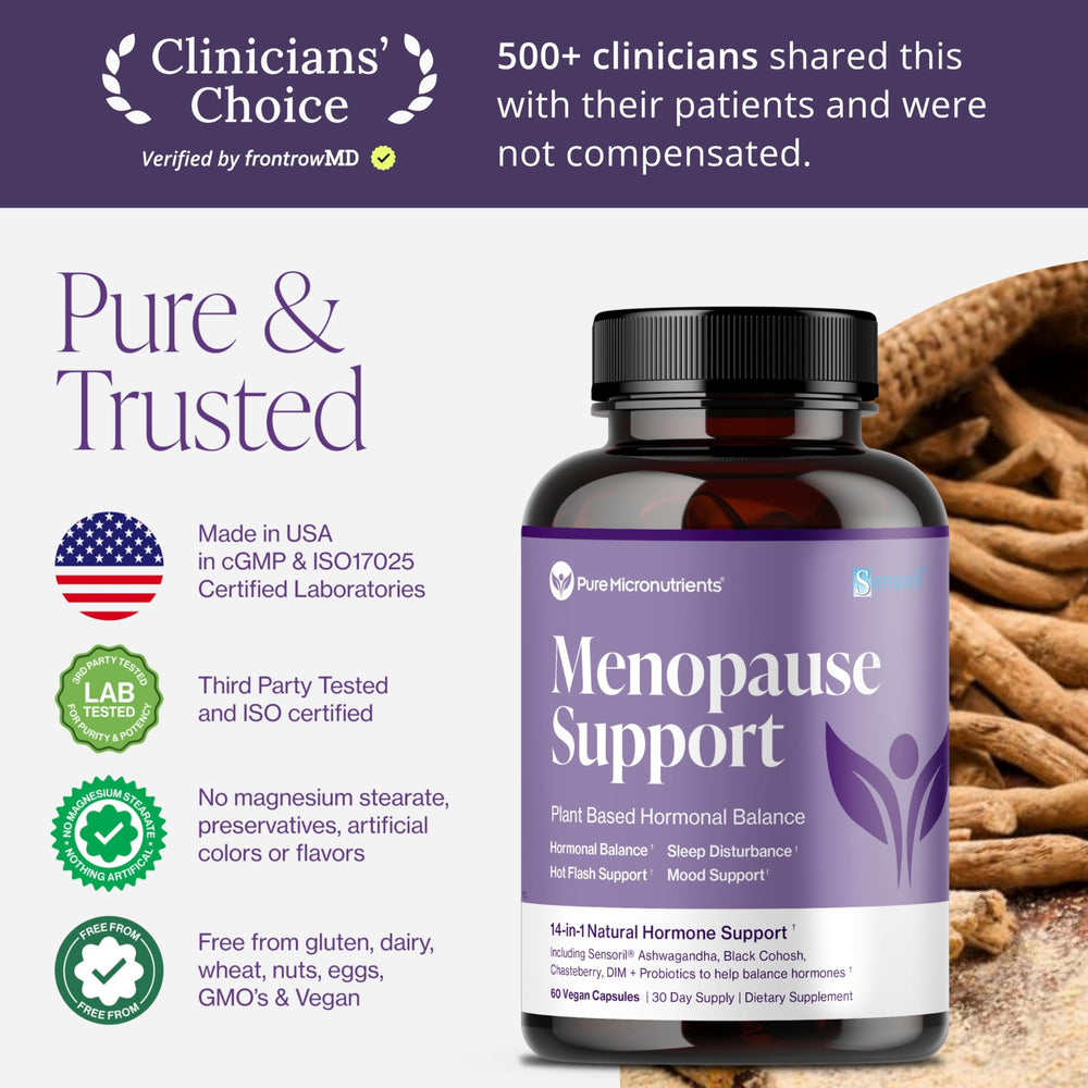 Pure Micronutrients menopause chasteberry botanicals illustration.
