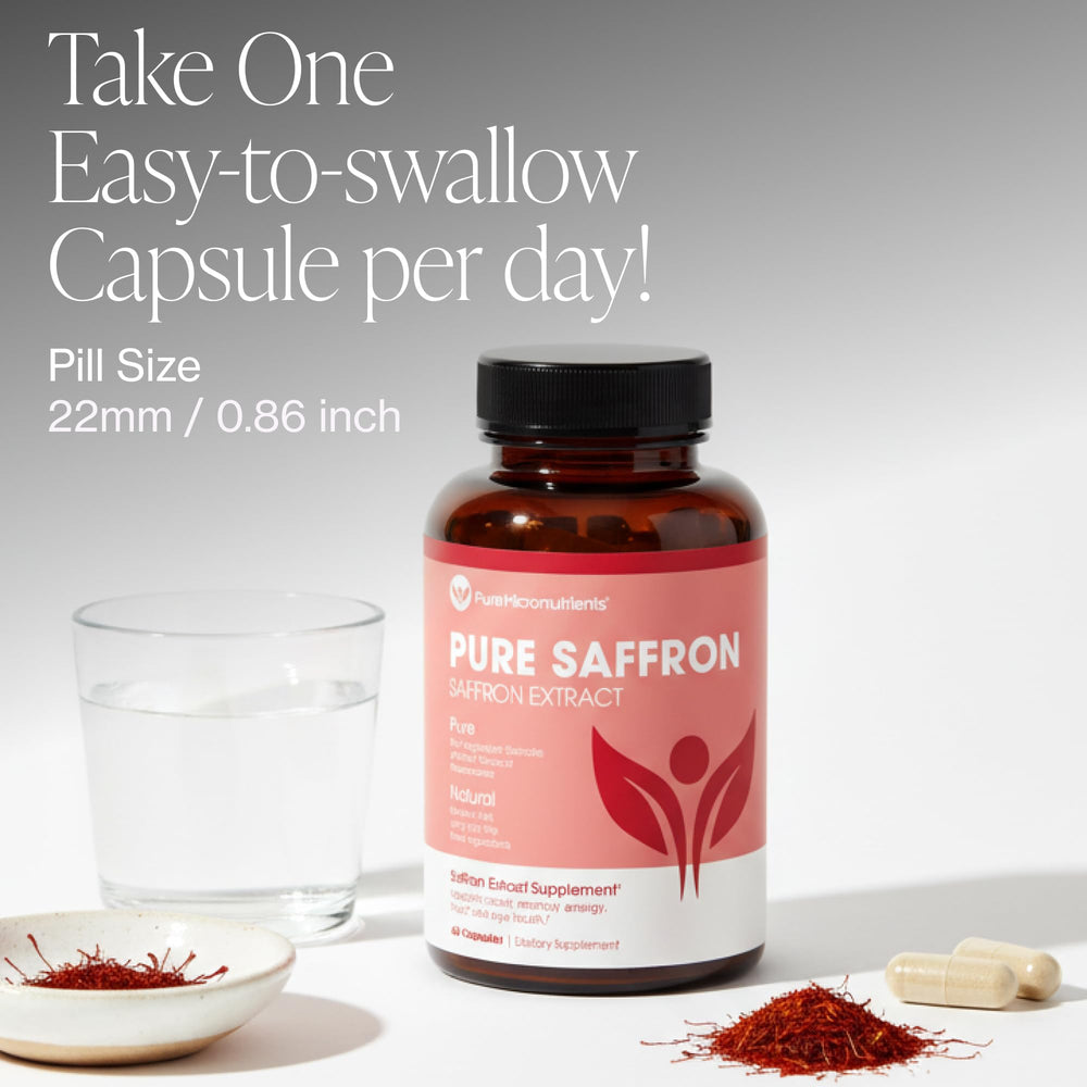 Pure Micronutrients saffron daily-use scene highlighting energy and mood potential
