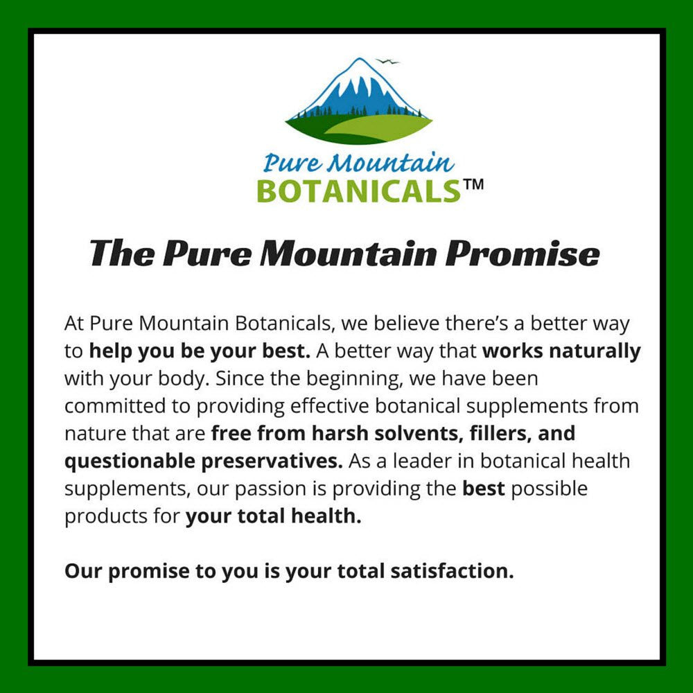 Pure Mountain Botanicals bottle seal shows gluten-free vegan kosher options