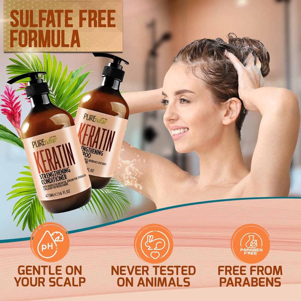 Pure Nature Lux Spa sulfate-free label close-up signals gentle cleansing.