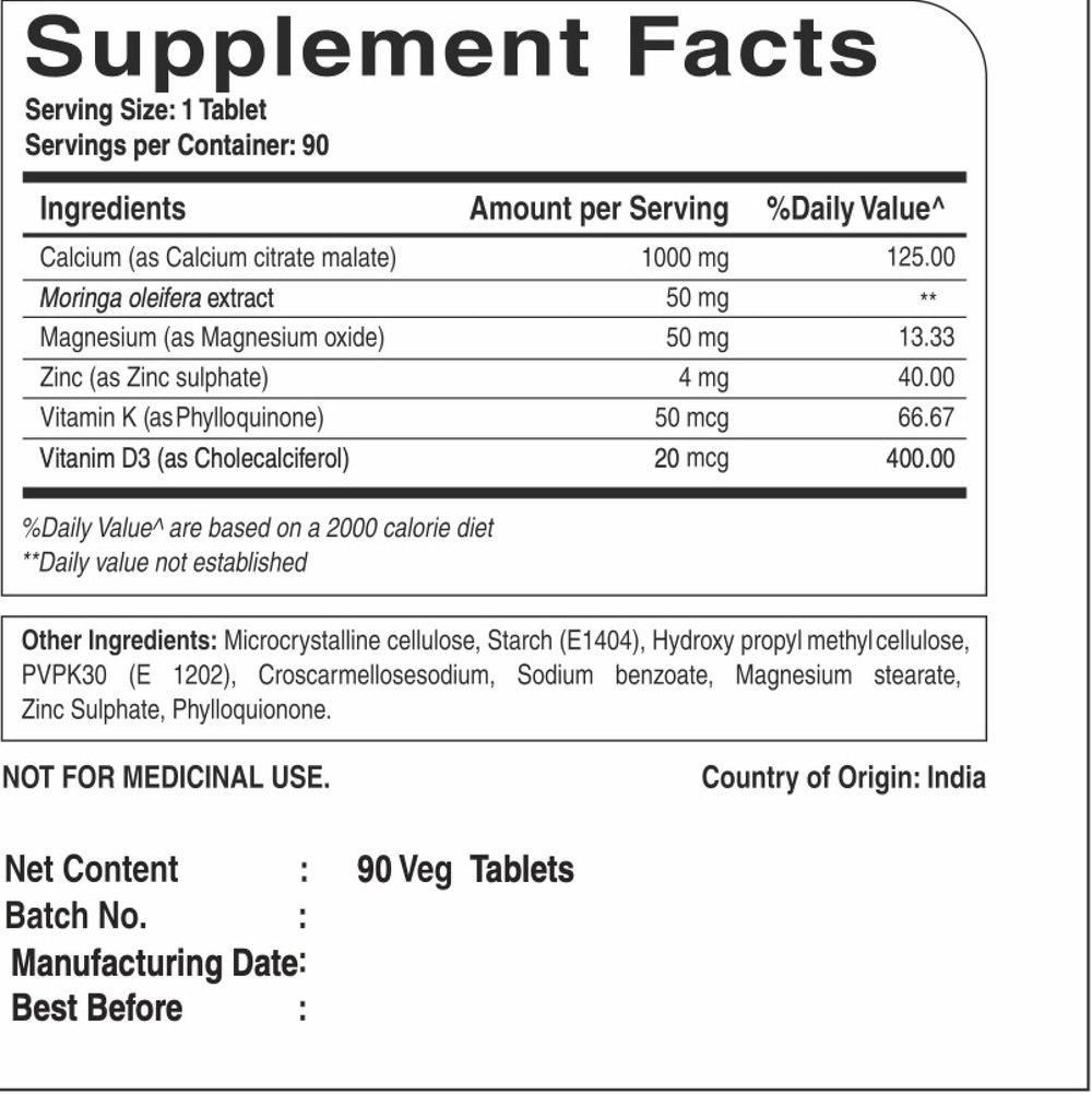 Pure Nutrition Natural Treasures Ultra Calcium tablet concept with Vitamin D3 and K2