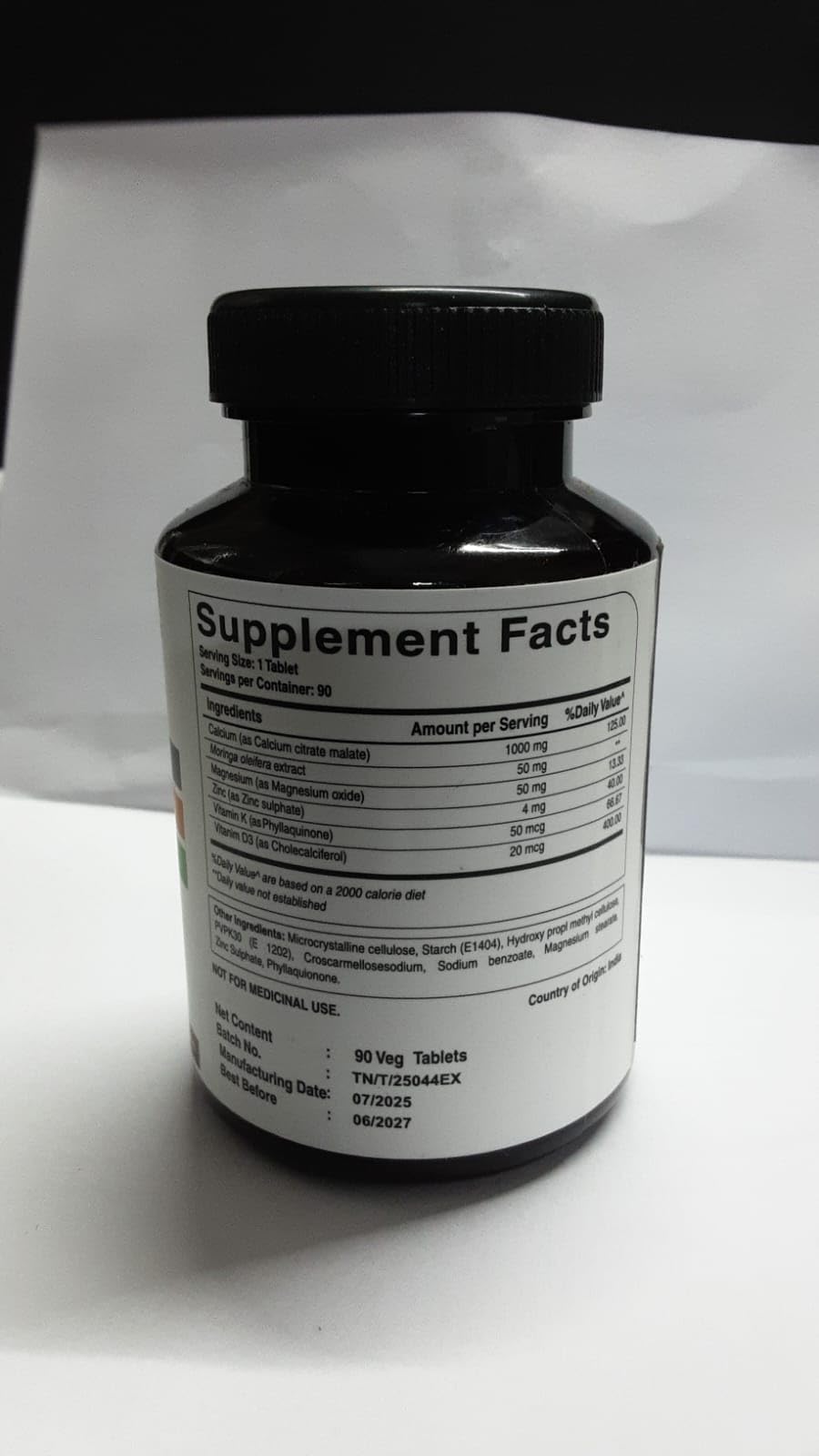 Pure Nutrition Natural Treasures Ultra Calcium vegetarian formulation with non-GMO claim
