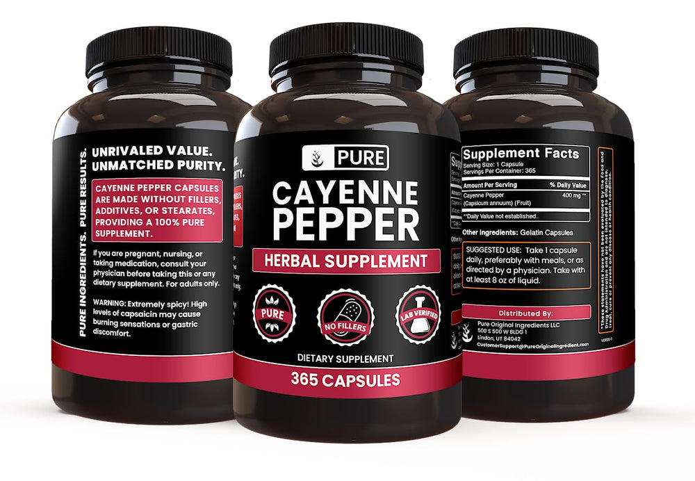 Pure Original Ingredients Cayenne Pepper capsules dosage information for easy planning