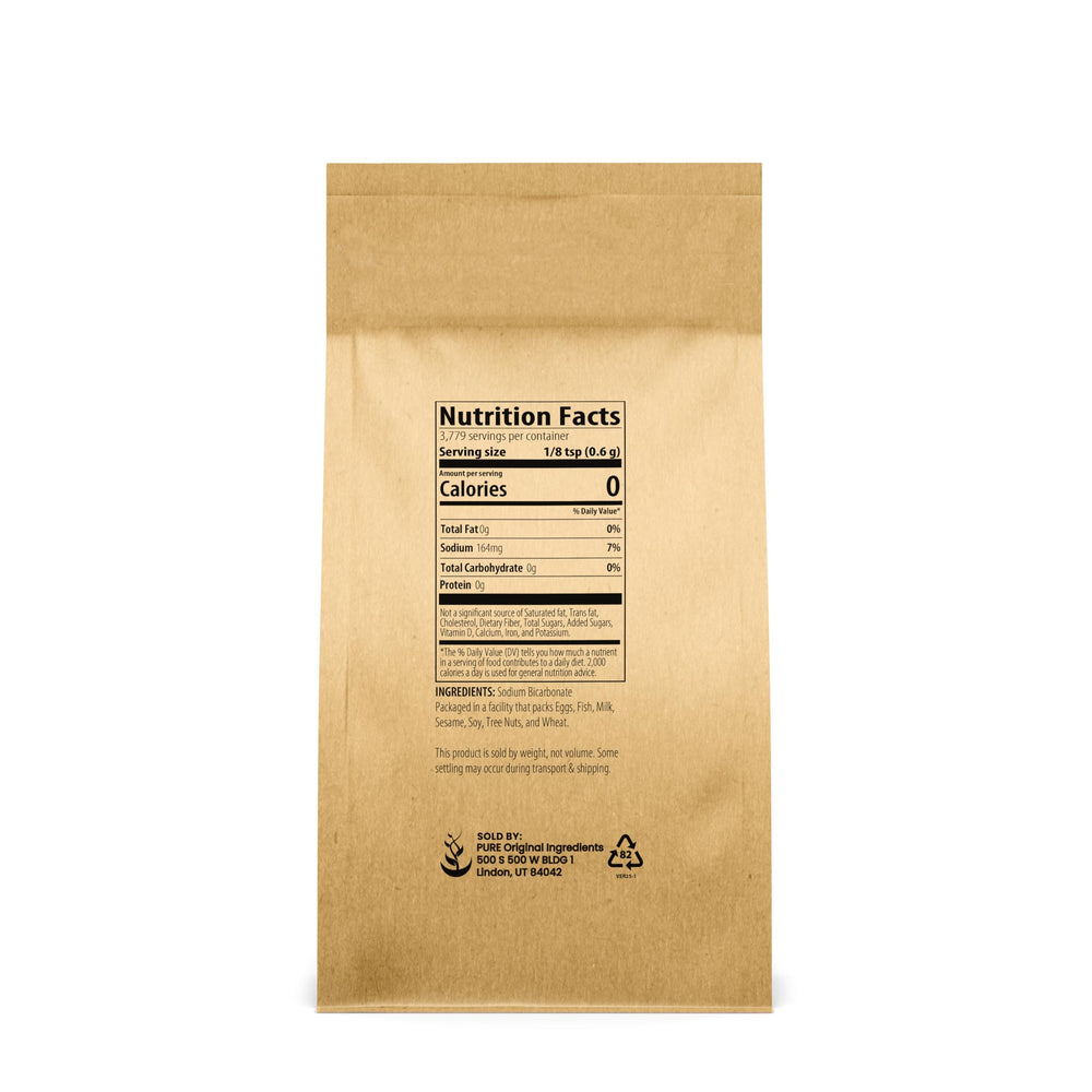 Pure Original Ingredients sodium bicarbonate for kitchen use, dough rising, and deodorizing.