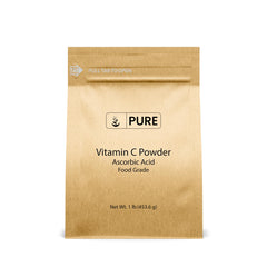 Pure Original Ingredients Vitamin C Powder in a 1lb container, emphasizing pure, undiluted supplementation.