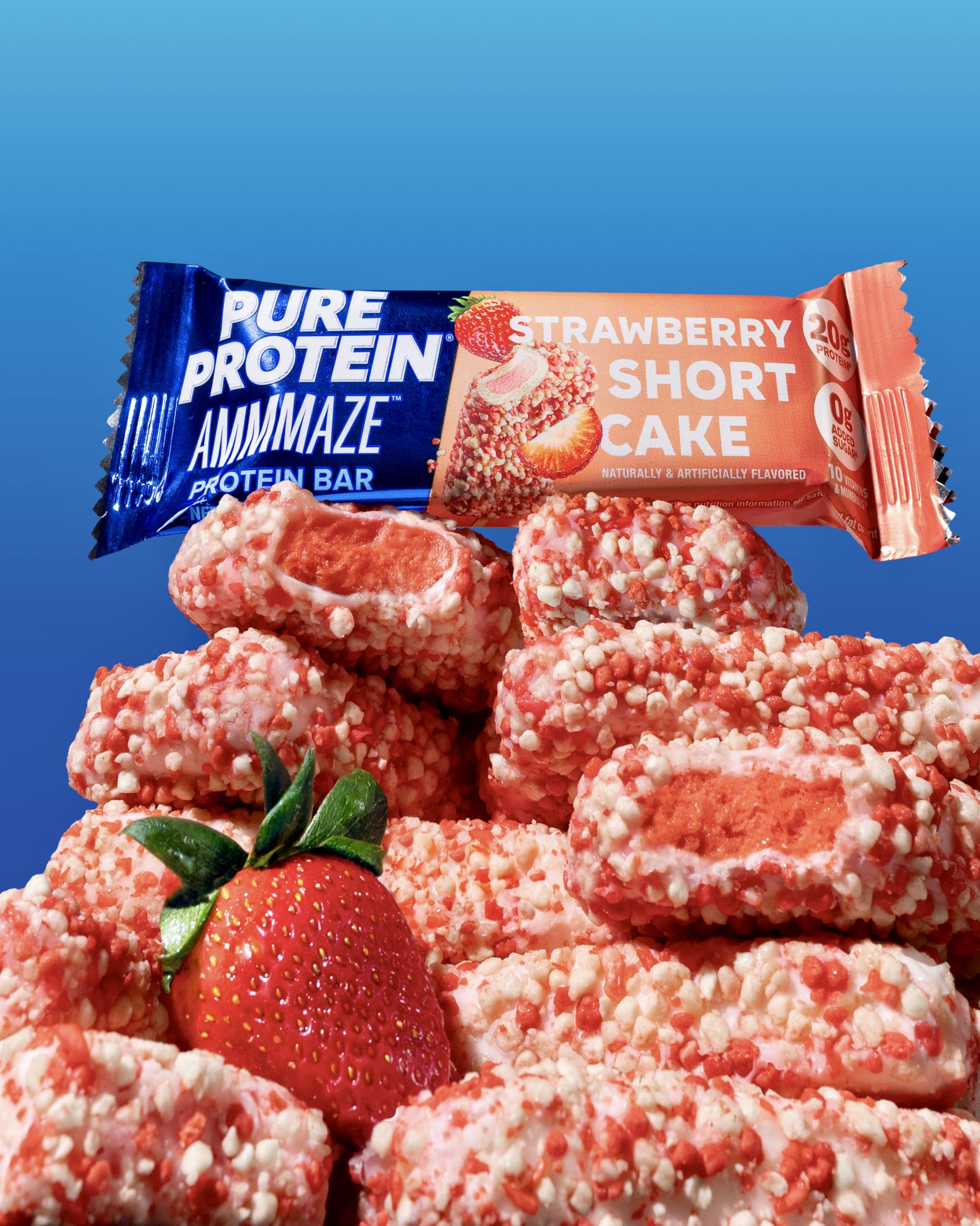 Pure Protein AMMMAZE 20g protein bar provides a protein-forward option for meal awareness.
