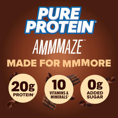 Pure Protein AMMMAZE Blackout Cake Bar showing 20g protein and fiber