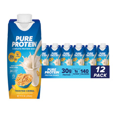 Pure Protein Frosted Cereal Shake bottle showing 30g protein for lean muscle support
