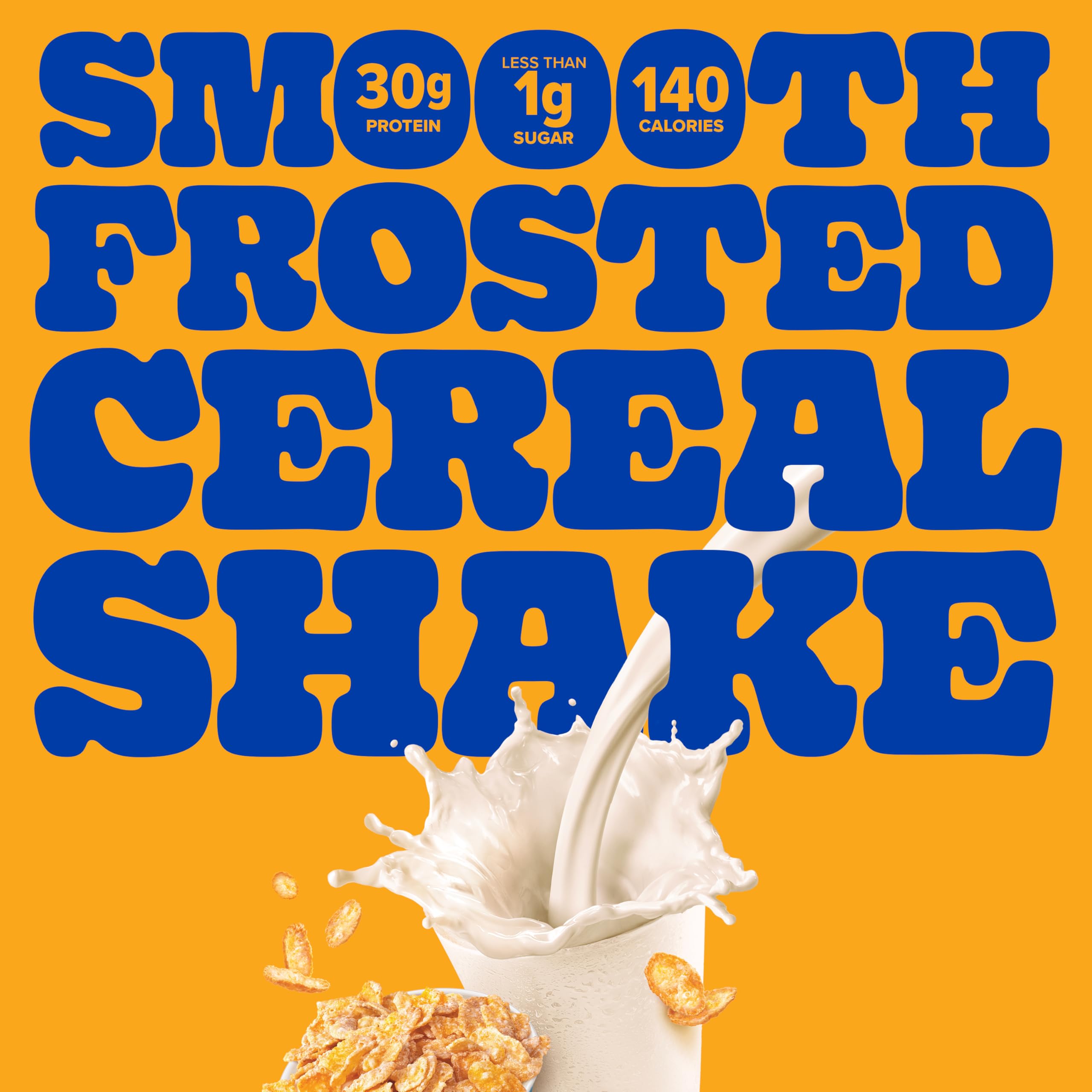 Pure Protein Frosted Cereal Shake nutrition label highlights 24 nutrients on the go