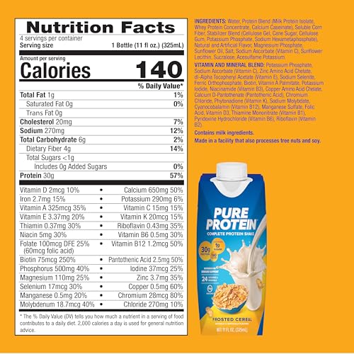 Pure Protein Frosted Cereal Shake being poured for quick post-workout fueling