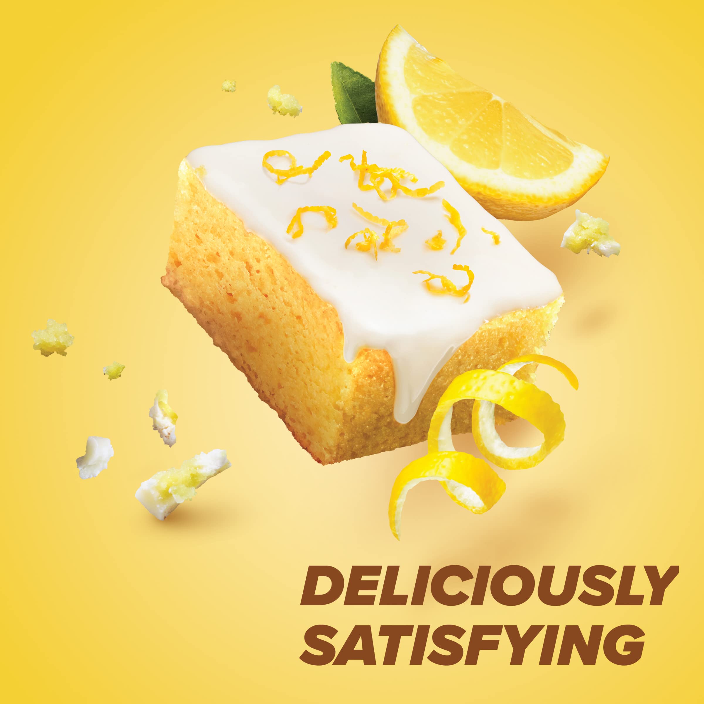 Pure Protein Lemon Cake Bar wrapped, convenient on-the-go snacking.