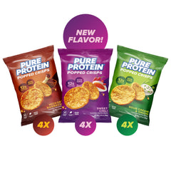 Pure Protein Popped Crisps Hickory Barbecue bag for a protein-rich snack.