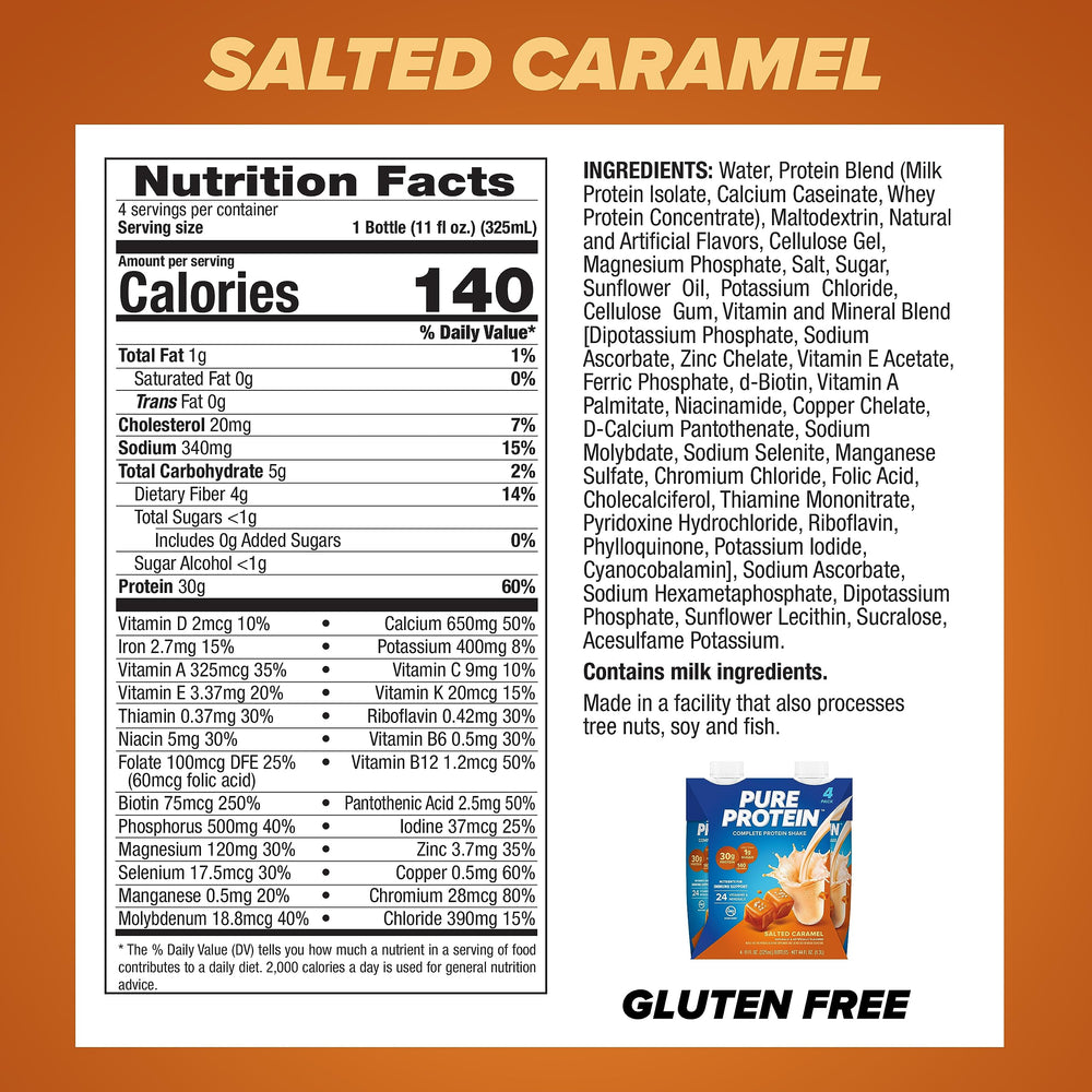 Pure Protein Salted Caramel Shake pour for quick post-workout fuel