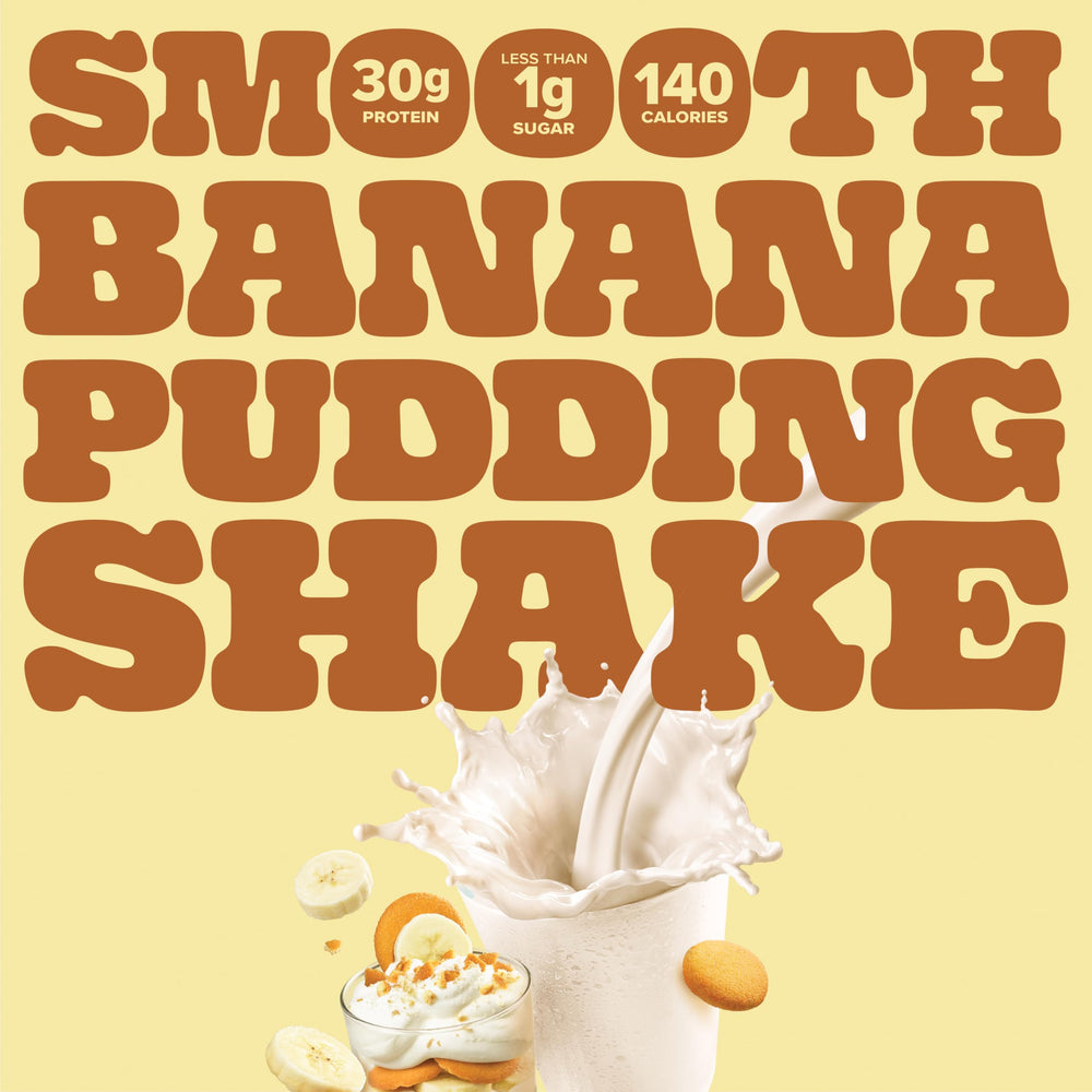 Pure Protein shake being poured into a glass for refuel.