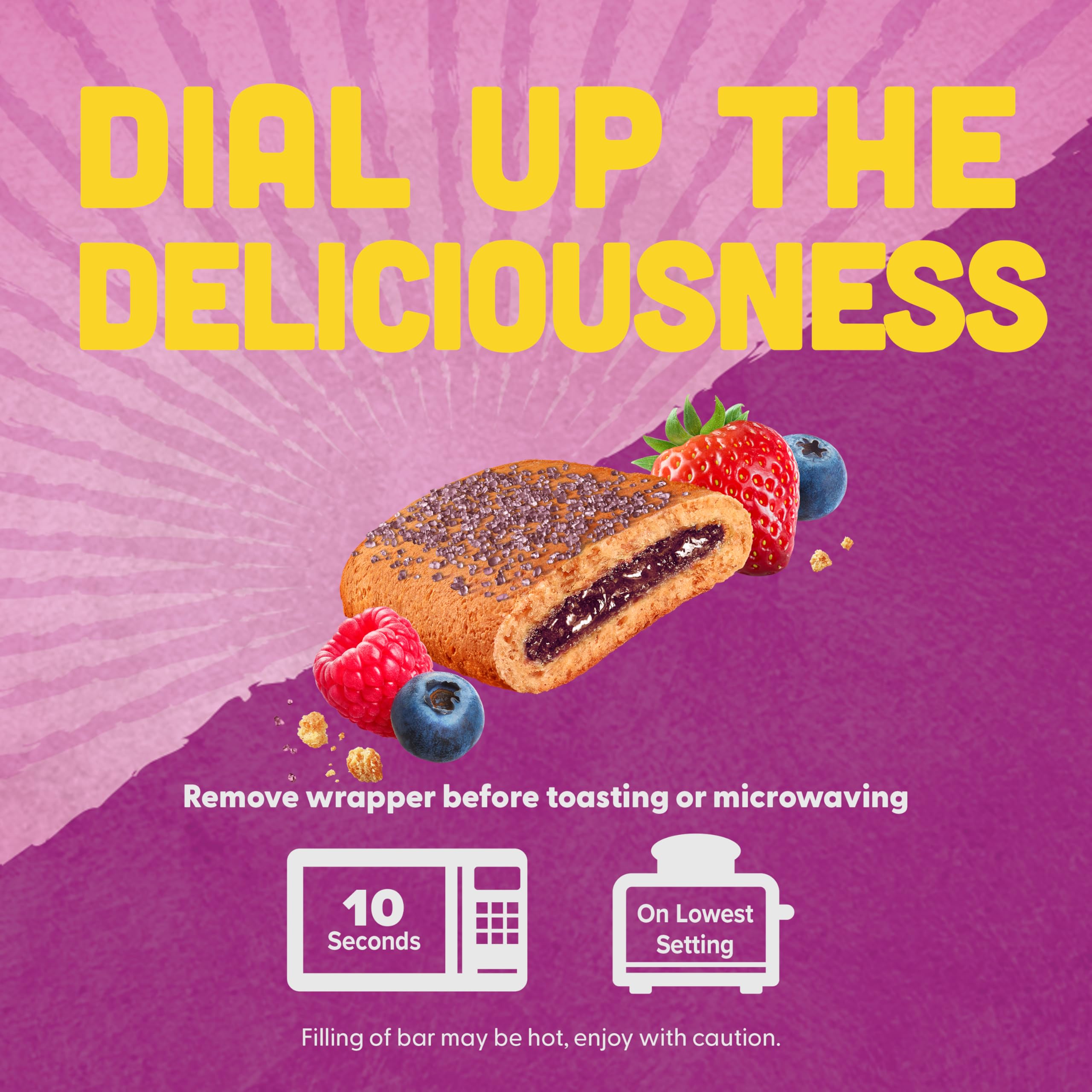 Microwave 10 seconds for a warm twist with Pure Protein Wildberry Bar.