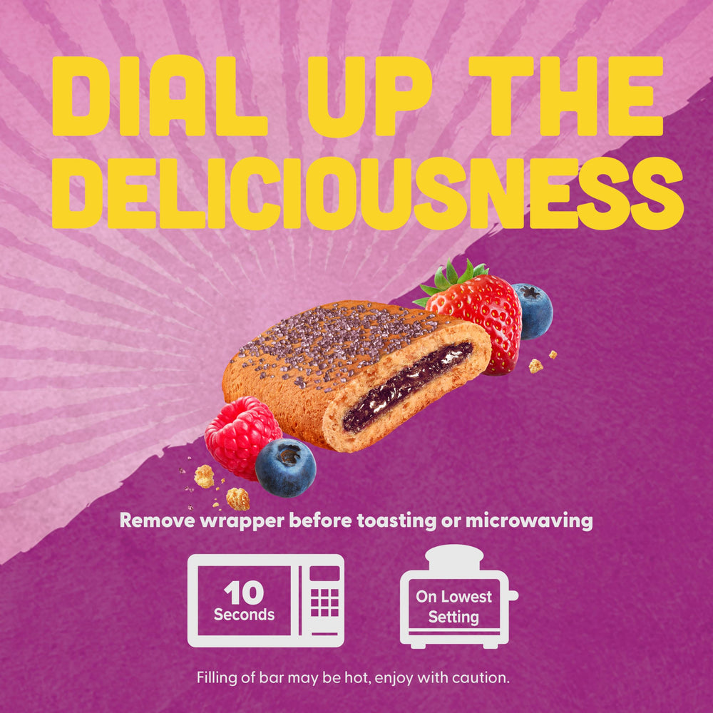 Microwave 10 seconds for a warm twist with Pure Protein Wildberry Bar.