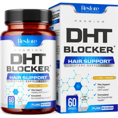 Pure Research DHT Blocker bottle pour supports daily hair health.