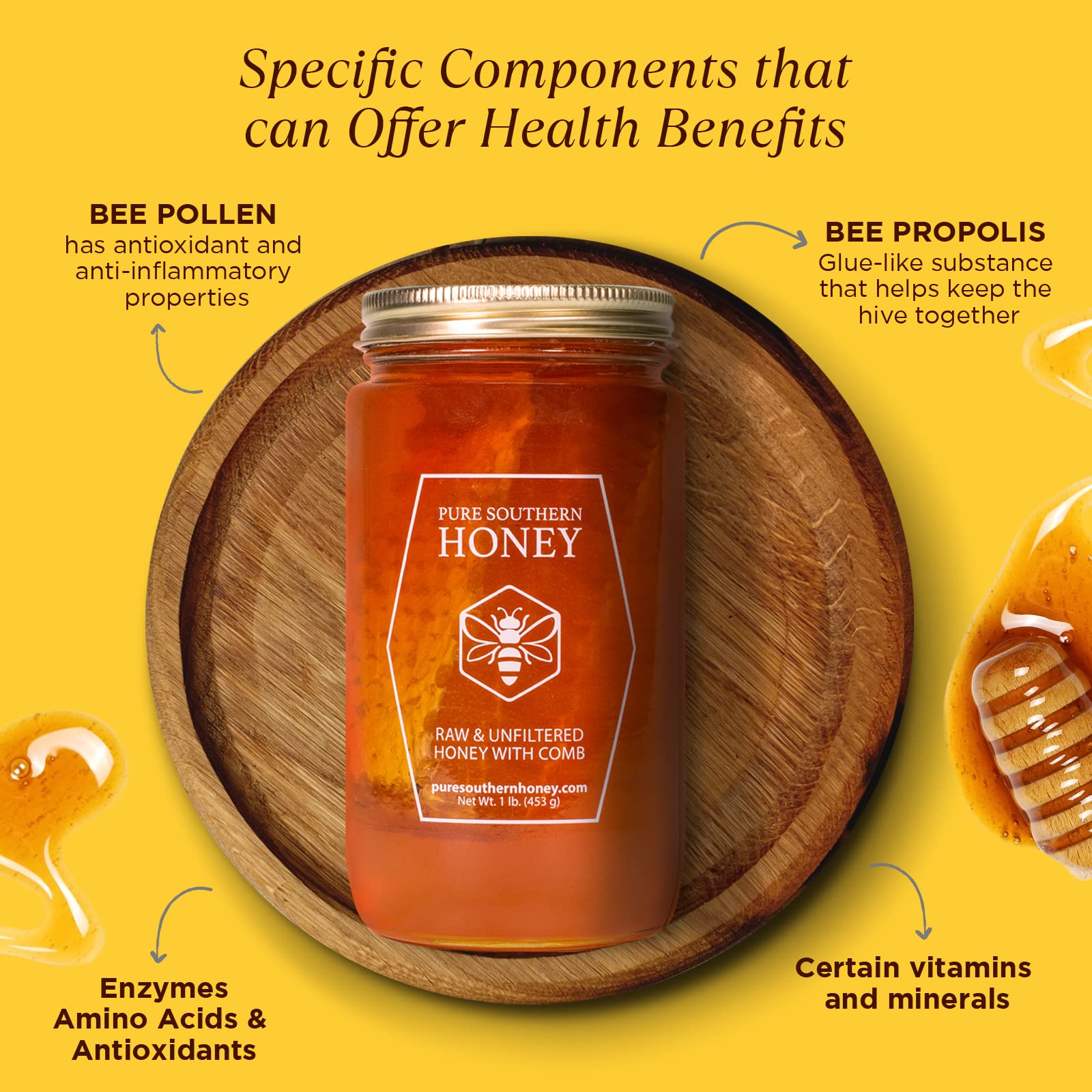 Pure Southern Honey Georgia floral sources including Gallberry for flavor