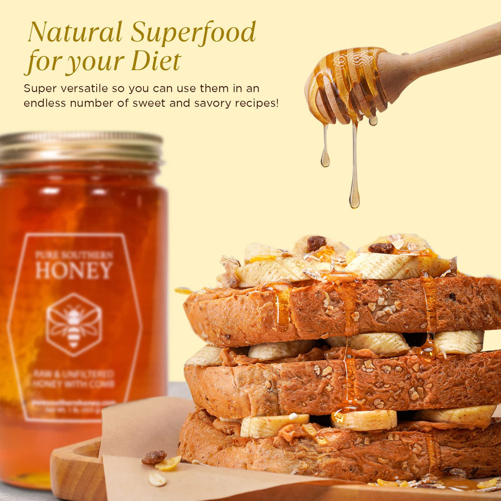 Pure Southern Honey hand-filled bottle from a family-owned operation