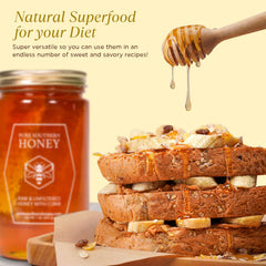 Pure Southern Honey hand-filled bottle from a family-owned operation